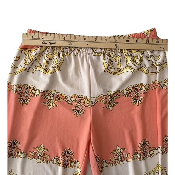 Melissa Paige Orange and Cream Paisley Wide Leg Pants Size Small - Picture 2 of 5